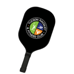 Pickeball padel with Tucson Racquet and Fitness Club logo